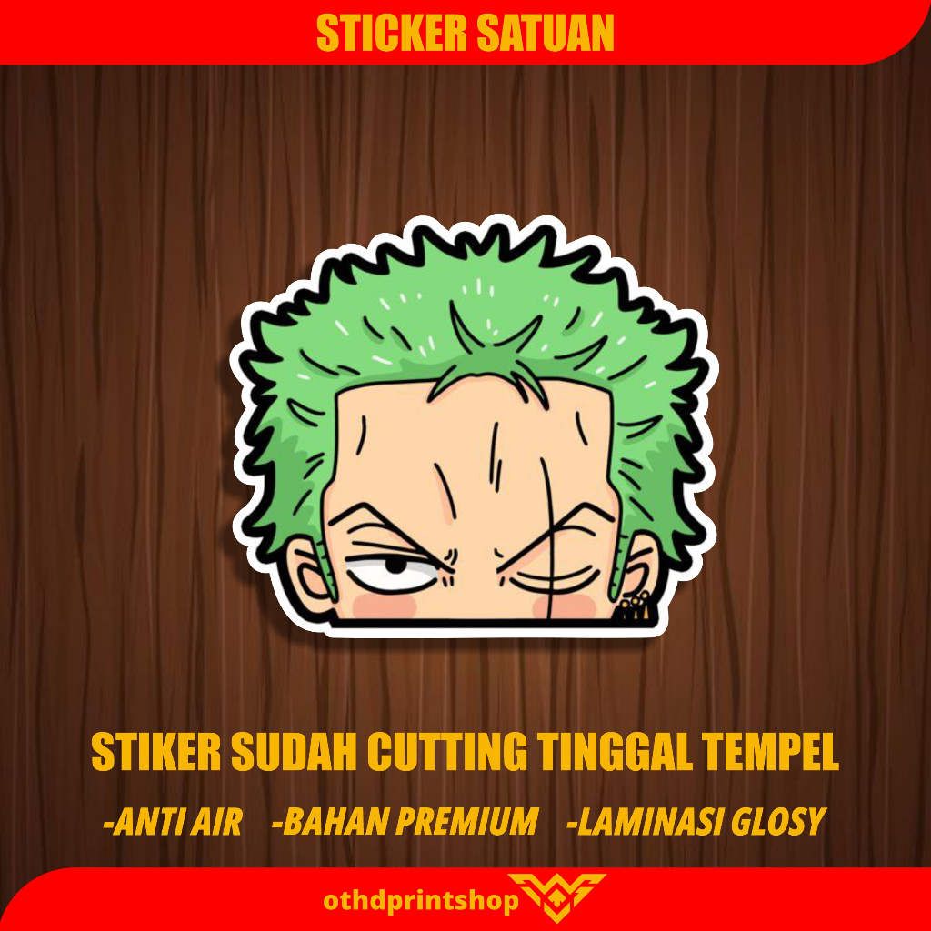 

STIKER ZORO ONEPIECE Sticker Print And Cut Stiker ANTI AIR LEM KUAT TAHAN LAMA