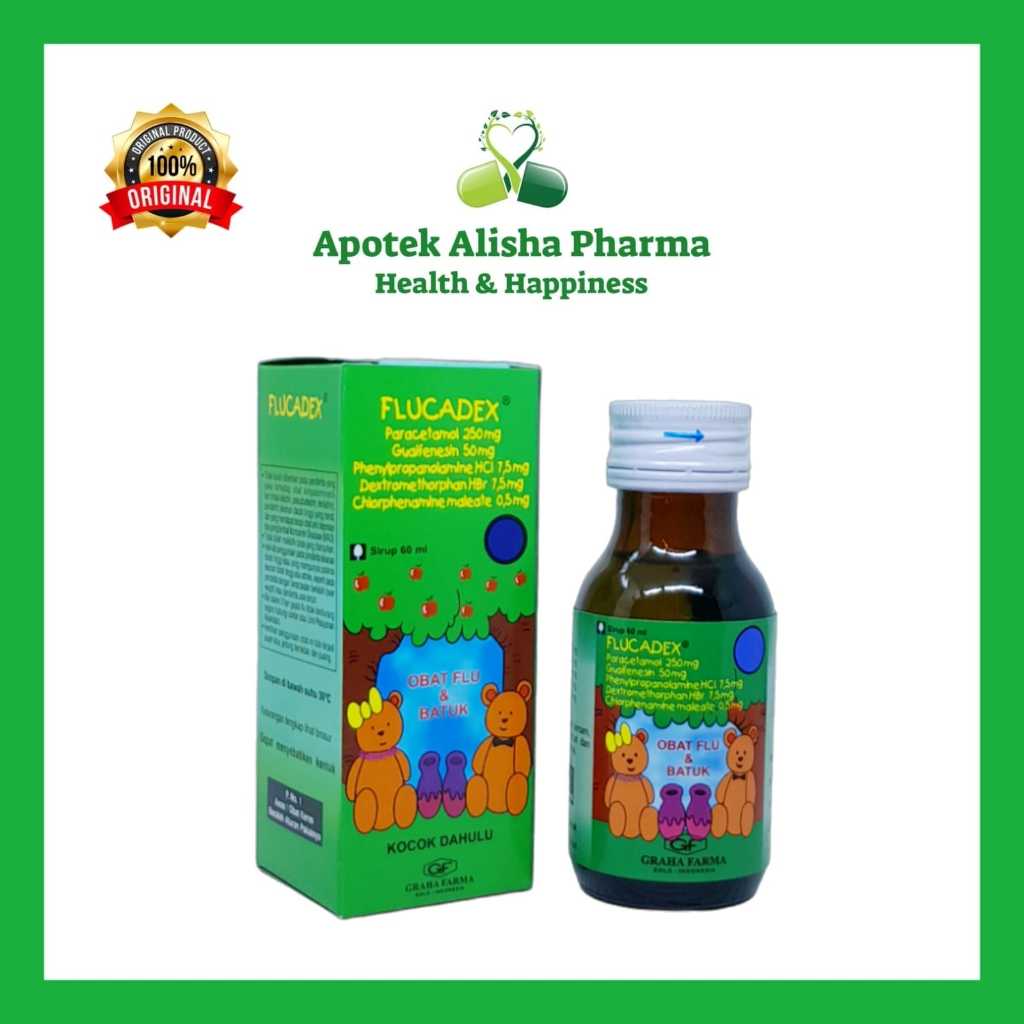 Flucadex Sirup 60ml 1 - 5 Botol Flucadek Syrup Obat Batuk Flu Pilek Panas Demam Anak