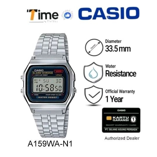 Jam Tangan Casio Unisex A159WA-N1 Original