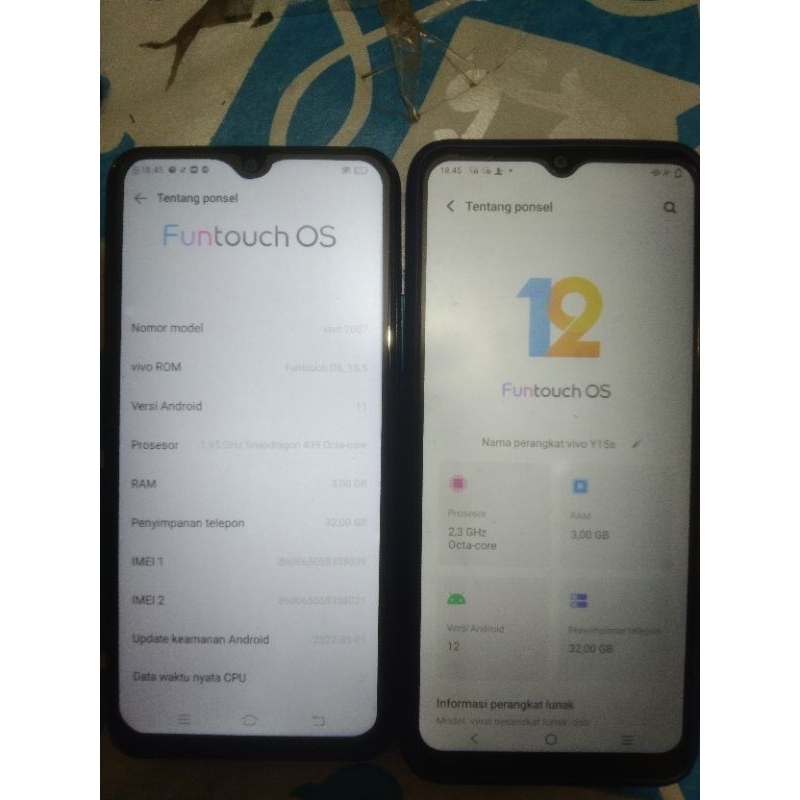 Vivo y15s 3/32 dan vivo y12i 3/32