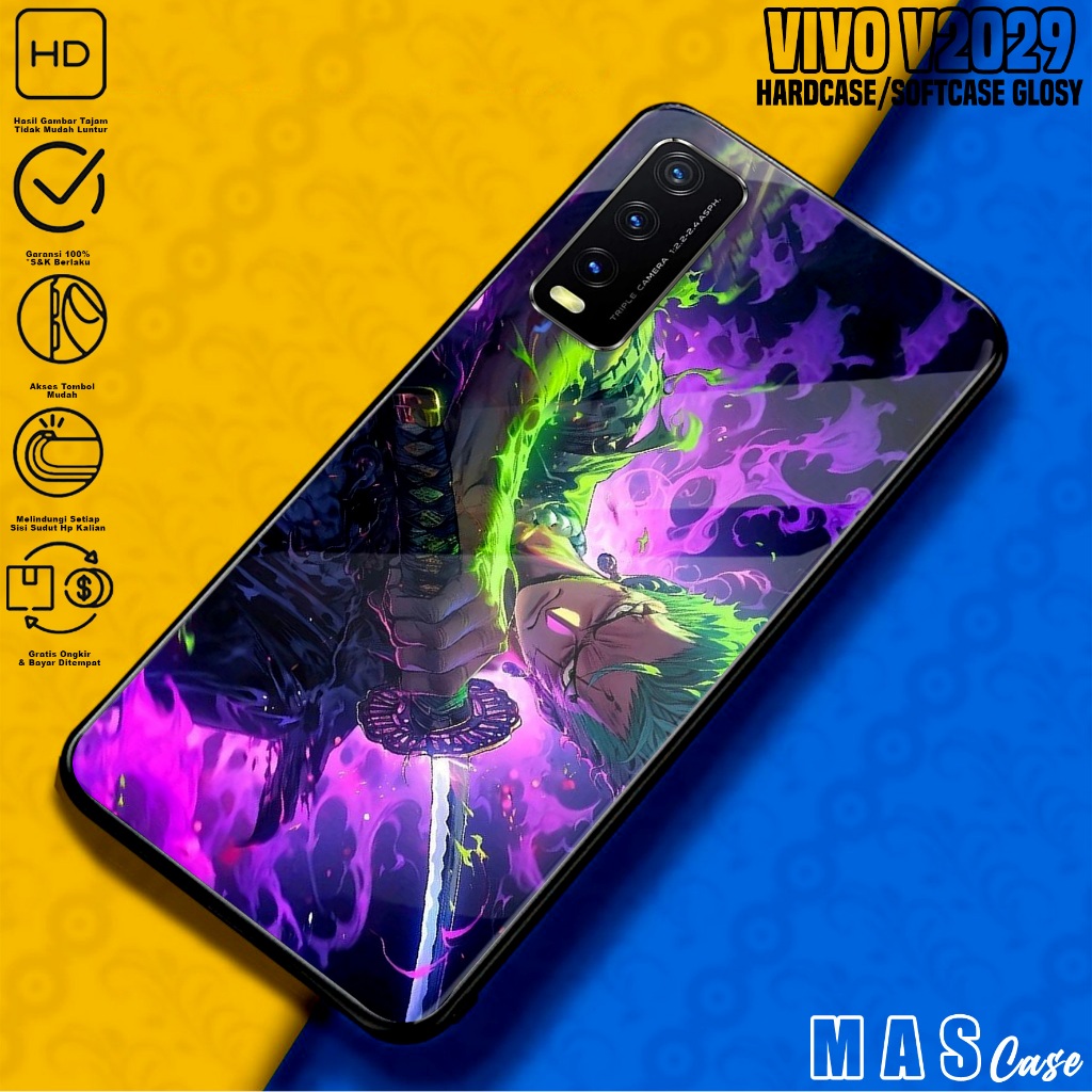 Case VIVO V2029 - Casing Hp VIVO V2029 ( Roronoa Zoro ) Silikon Hp VIVO V2029 - Softcase Glass Kaca 