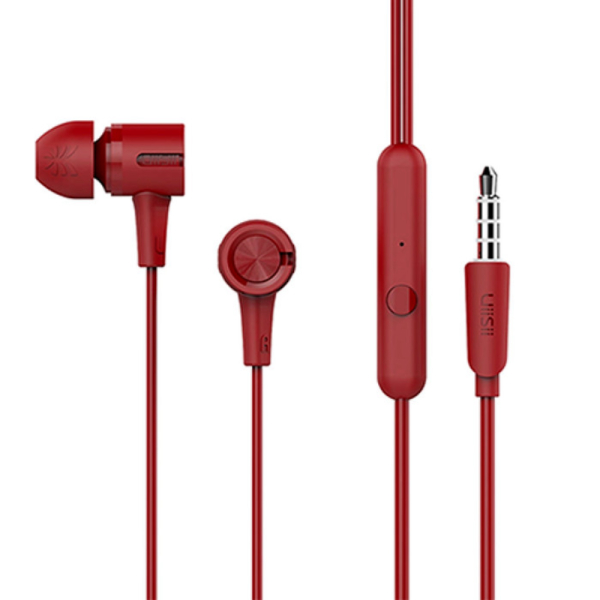 Unik UiiSii U1 U2S U4 U6 U7 U8 Headset Handsfree Earphone Audio 3.5mm - U7 Red Murah