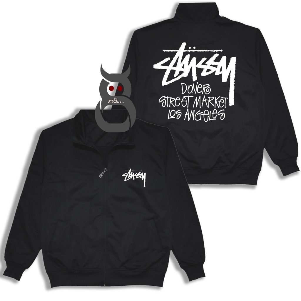 Jaket Tracktop Stussy Los Angles Street Style