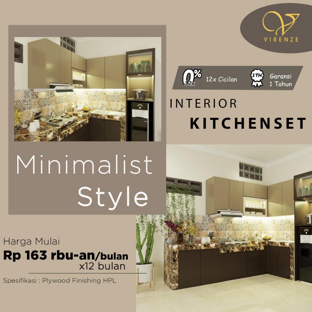 Lemari Dapur Kitchenset Custom HPL Interior Design VIRENZE Jabodetabek Jakarta Sentul Bogor Depok Ta