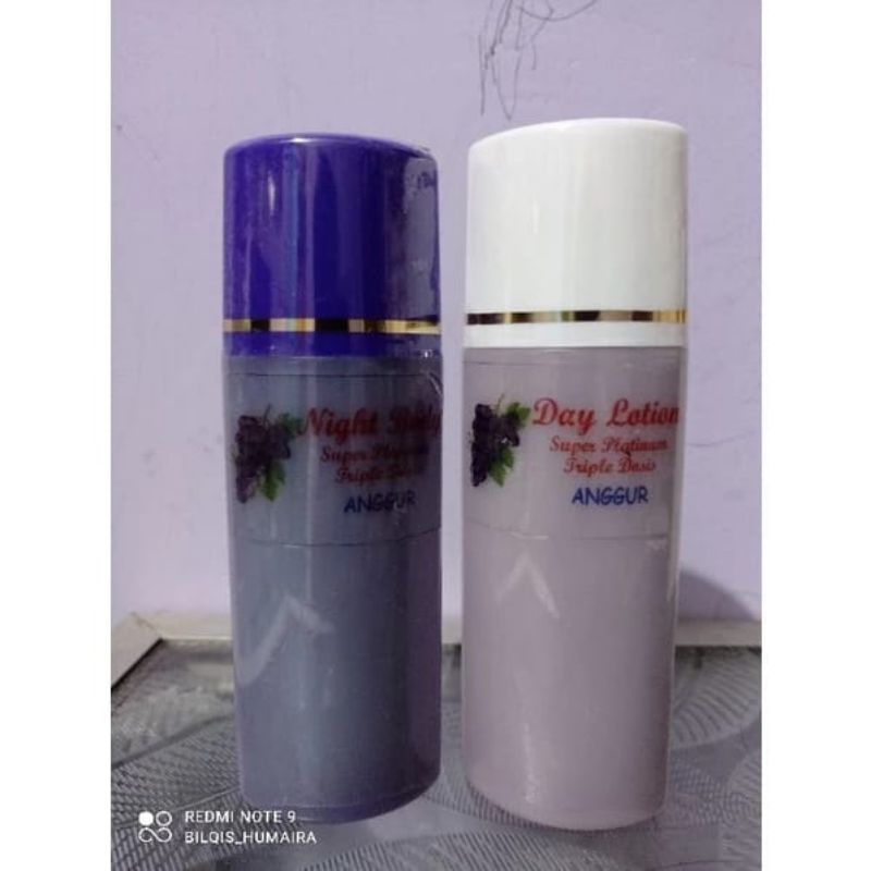 HB Anggur Whitening Platinum Triple Dosting Ip Lotion Triple Dosting HB Anngur Siang Malam