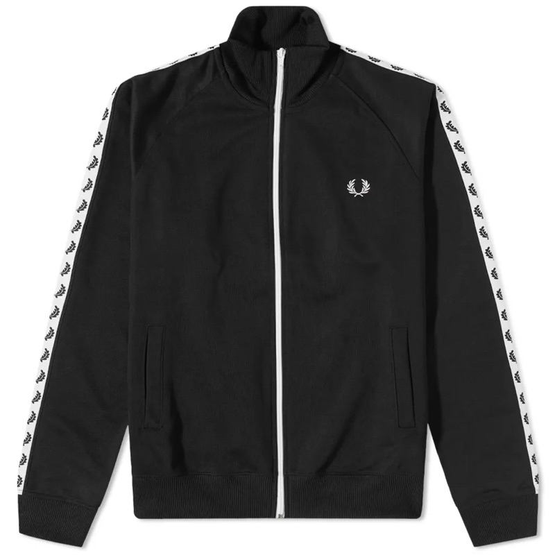 Fred Perry Taped Tracktop Jacket Original In Black