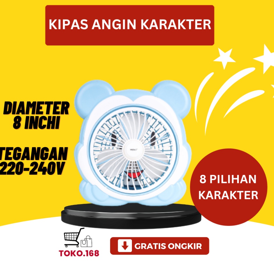 TI MEIKO Kipas Angin Karakter  Kipas Angin  Kipas Meja 8inch