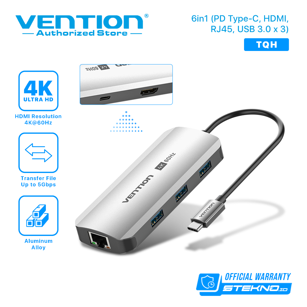 Vention Multiport USB Hub Type C to HDMI VGA RJ45 USB 3.0 PD