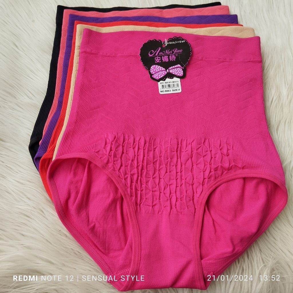 Celana Korset Pelangsing,CD Korset Wanita ANMEIJIAO Bahan Rajut Pinggang Tinggi
