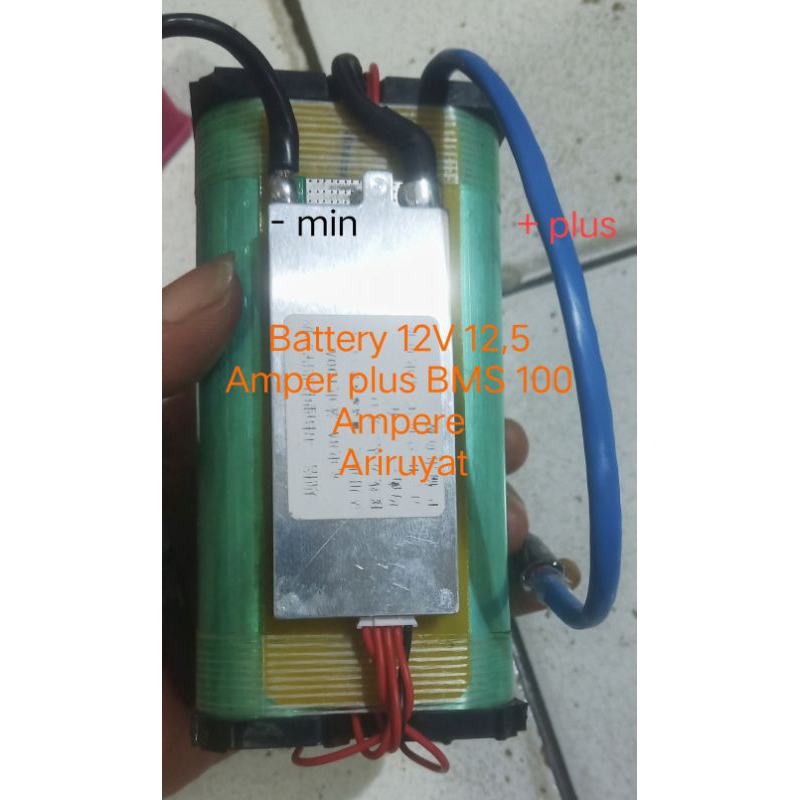 Battery Lifepo4 12V 12,5A Ampere Plus Bms
