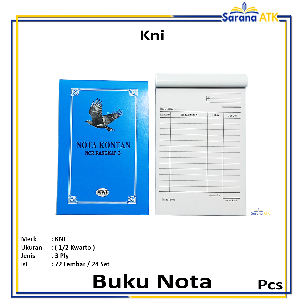 

Kni - Buku Nota Kontan Rangkap 3 Kecil - Pcs