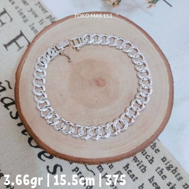 WAJIB TANYA STOK Realpict Gelang Sisik Naga Emas Putih Kadar 375