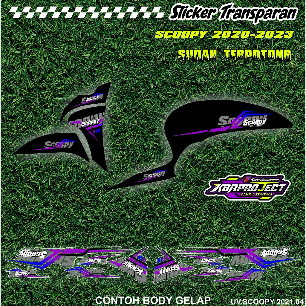 SCOOPY 2021 STIKER STRIPING TRANSPARAN PREMIUM KEREN LIS VARIASI STIKER MOTOR HONDA RACING 04 COD