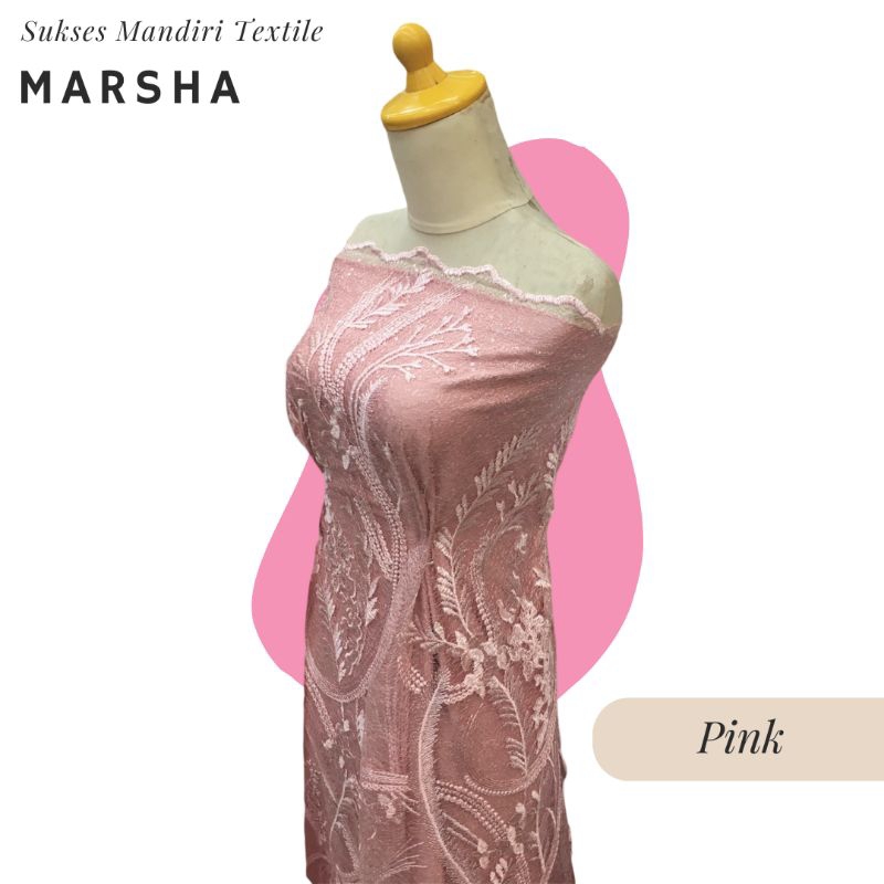 [MARSHA] Pink, Baby Pink Brokat Cantik dan Elegan | Lebar bahan : 130 cm | Harga per 1/2 meter = 50 