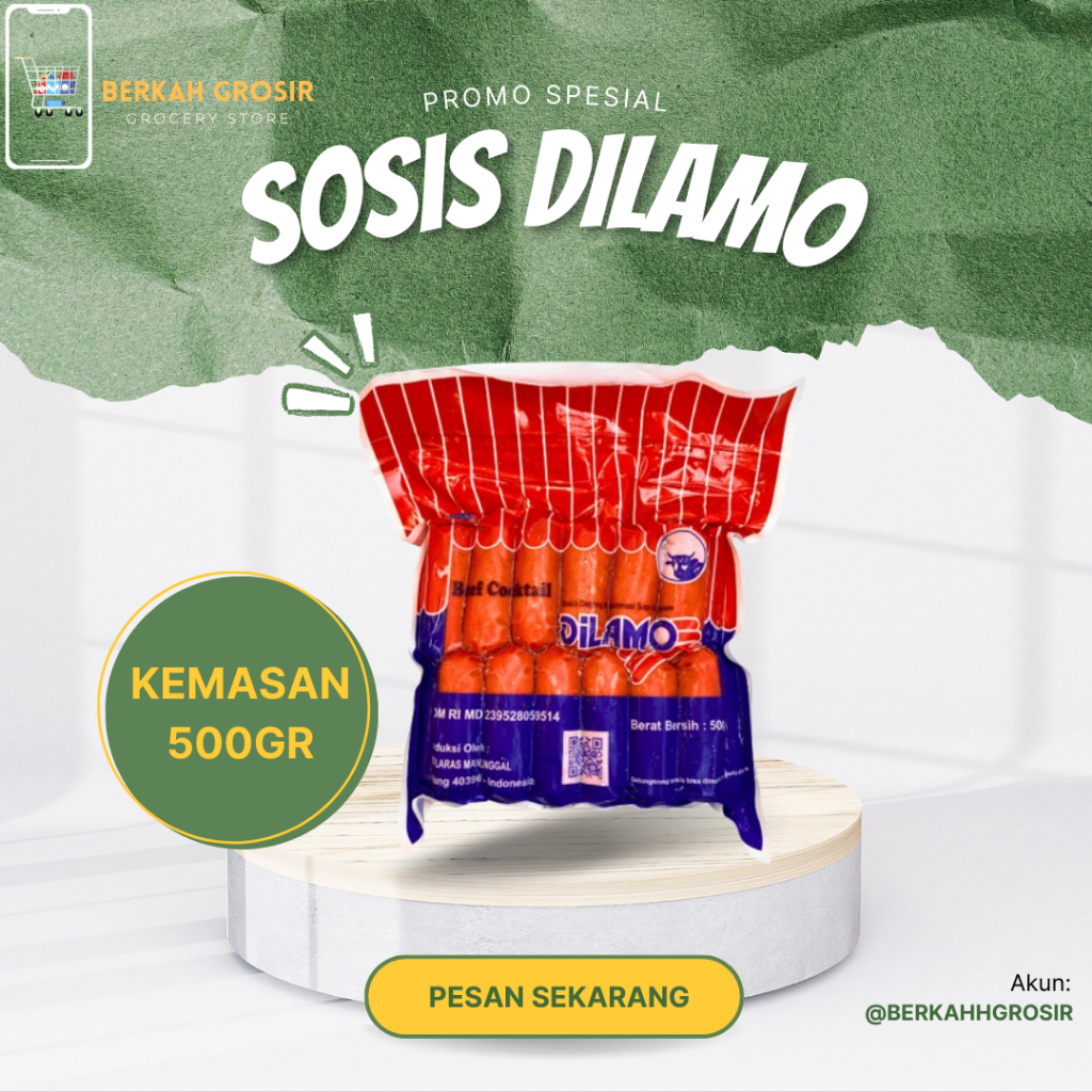 

DILAMO BEEF COCKTAIL MERAH 500GR SOSIS SAPI MINI