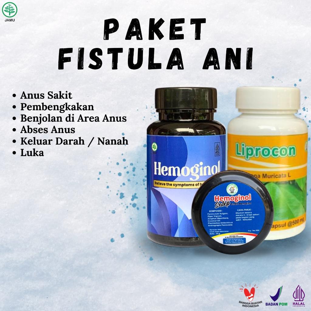 Obat Fistula Ani Herbal Tanpa Efek Samping - Liprocon, Hemoginol Capsule & Salep