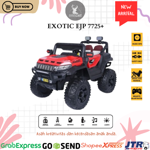 Mainan Anak Mobilan Aki Jeep Exotic EJP 7725+ Jok Kulit Ban Karet