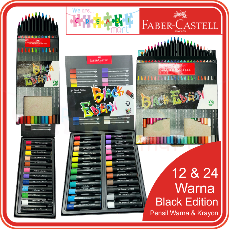 

FABER CASTELL PENSIL WARNA & OIL PASTEL / KRAYON BLACK EDITION 12/24/36 WARNA