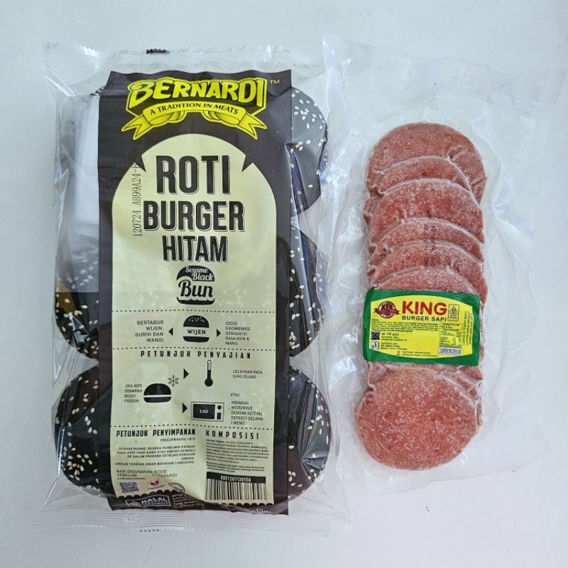 

(PAKET) BERNARDI burger hitam wijen + KING isian burger 10s