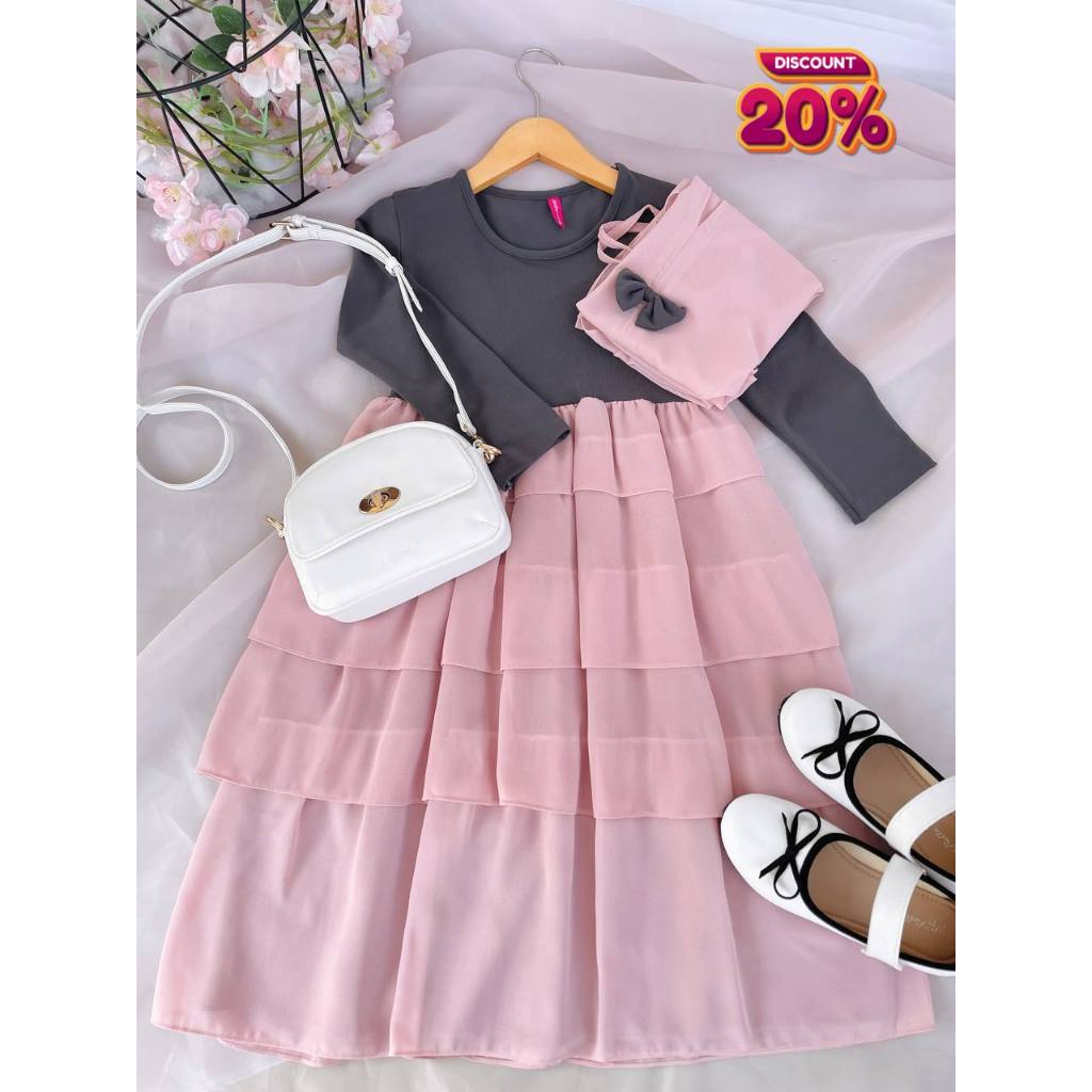 TERLARIS Labella Baju Gamis/Gamis Anak Perempuan/Baju Anak Melar/Baju Muslim Anak Perempuan bilqis