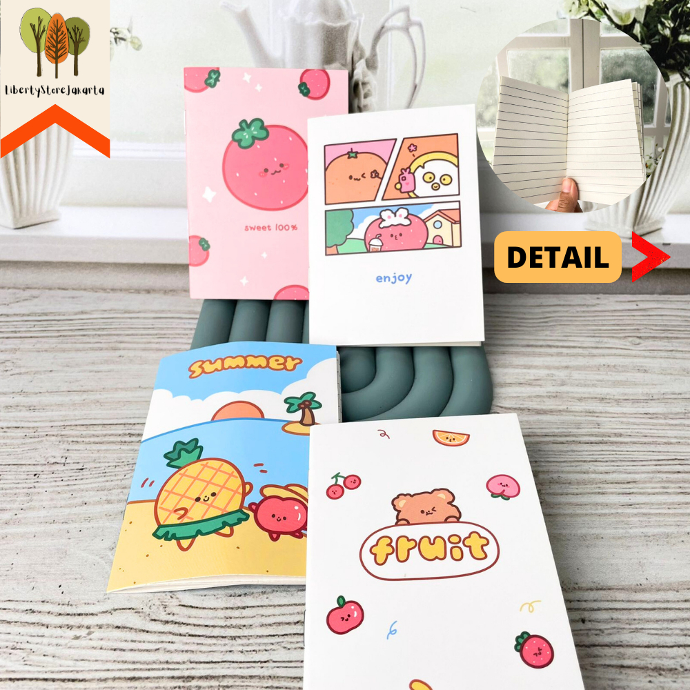 

Buku Notebook Mini A7 Warna Warni Motif Buah Fruit Halaman Bergaris BK-1106
