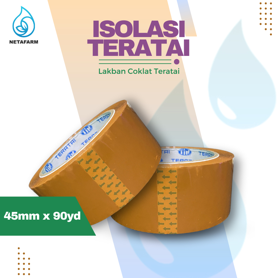 

Lakban Isolasi COKLAT Teratai 45mm x 90yd - 1 pcs