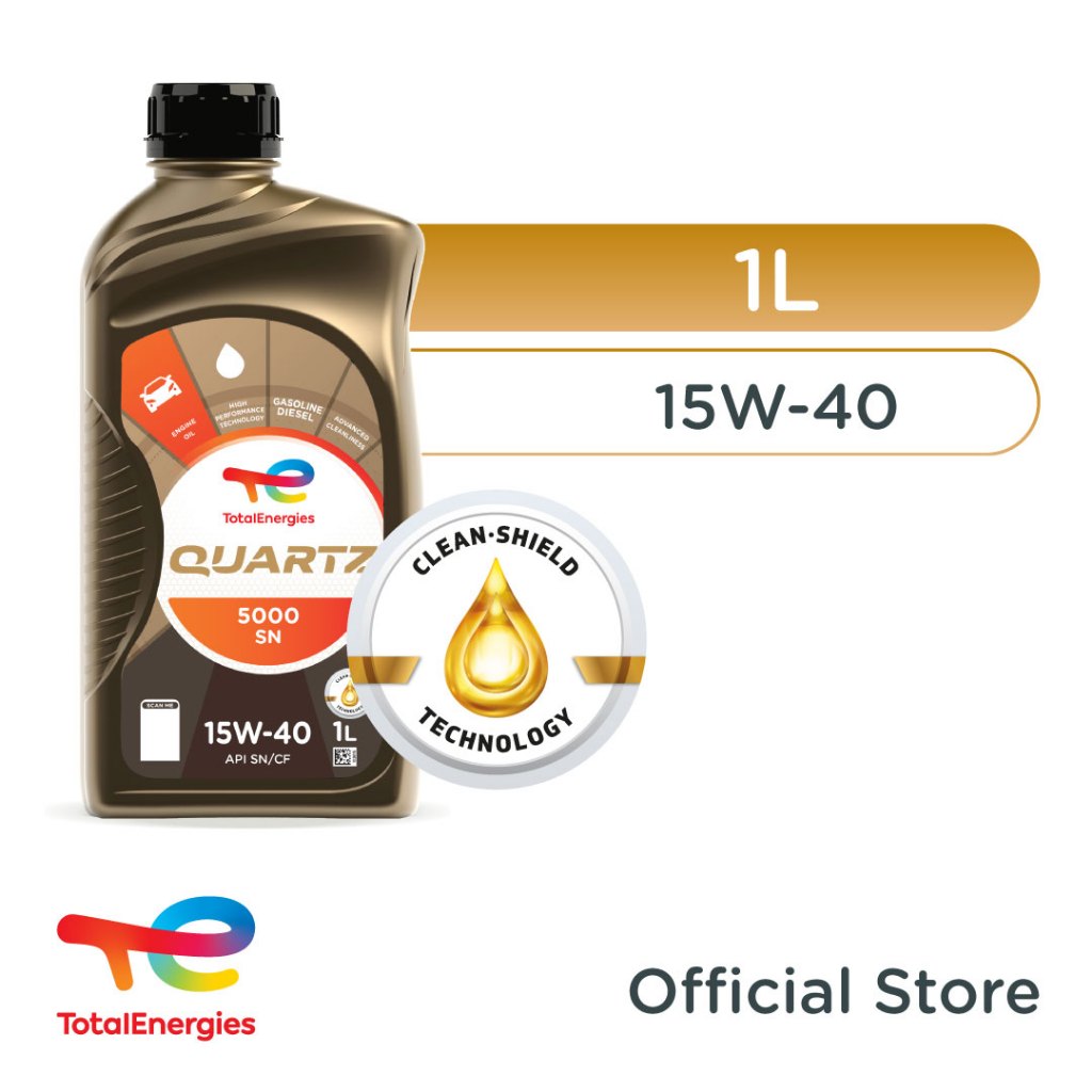 TotalEnergies - Quartz 5000 15W-40 SN/CF Oli Mesin Mobil 1L