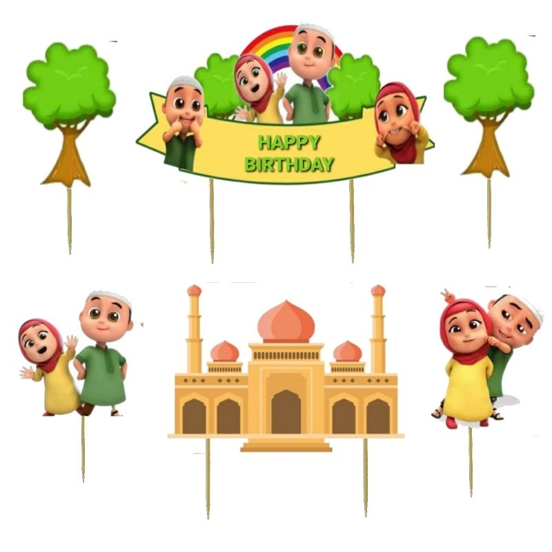 Topper Cake / Hiasan Kue Tambah Nama,Motif Nusa Rara