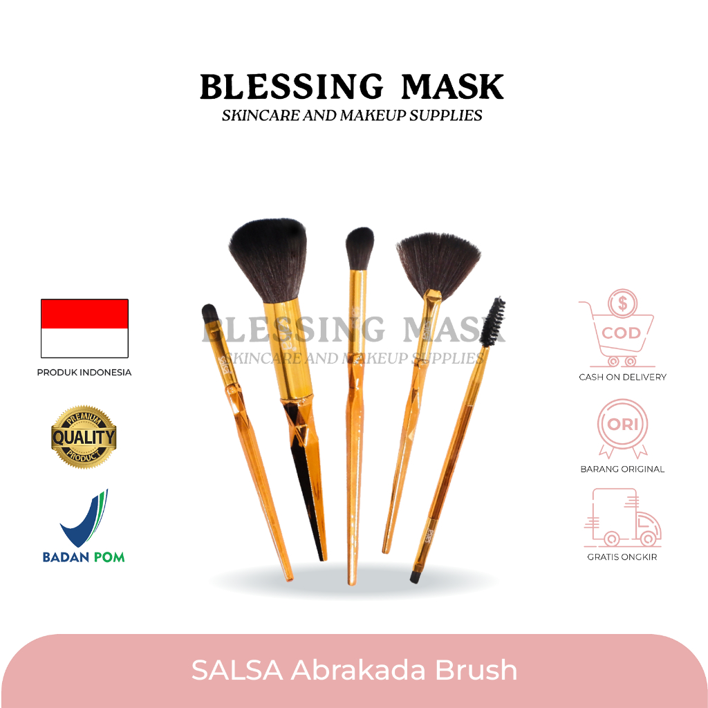 SALSA Abrakada Brush - Kuas Make Up Set Brush Pemula Alat Rias Lembut