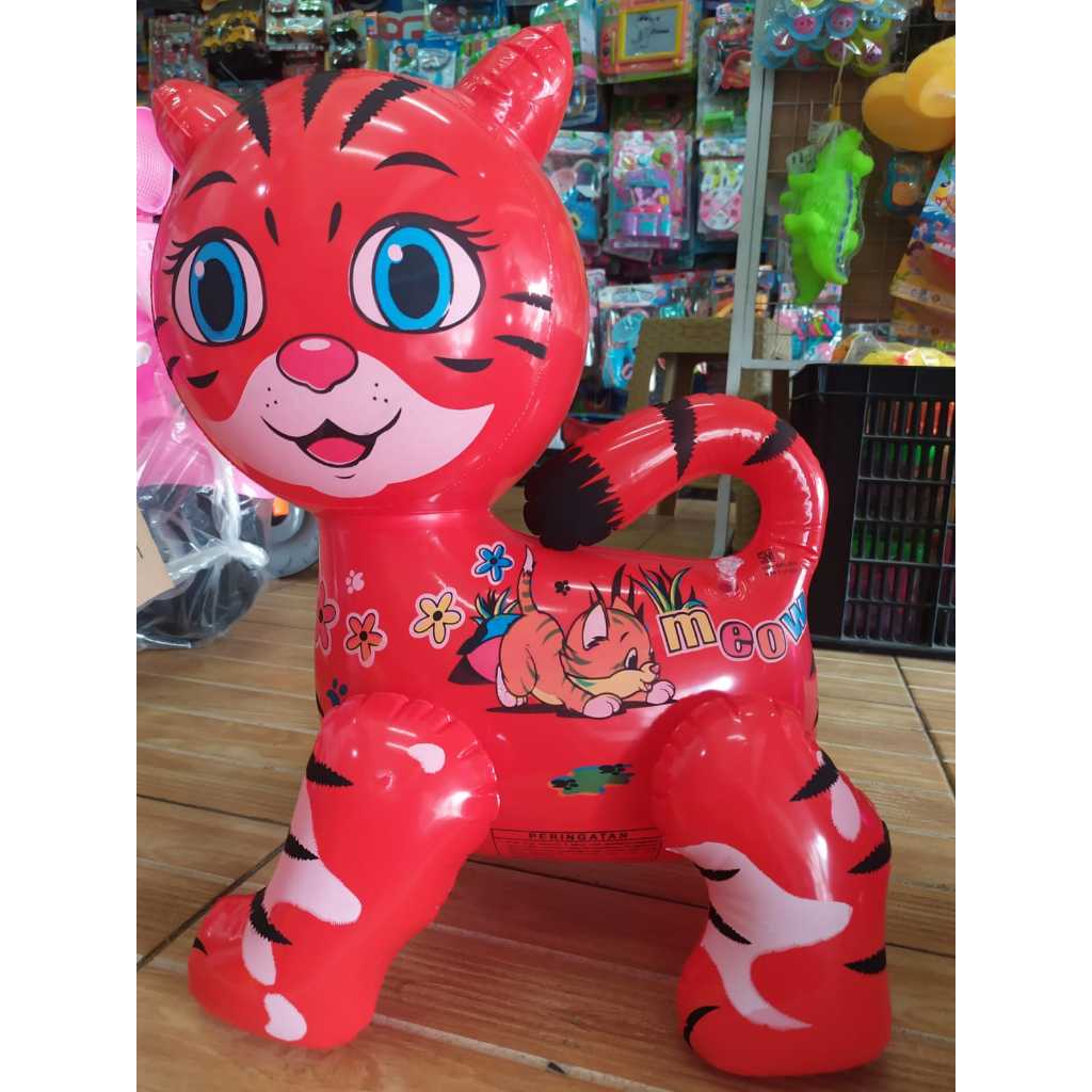 Mainan Anak Balon Tiup Karet Karakter Kucing