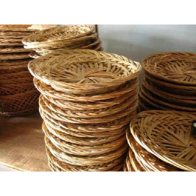 Piring Anyaman Lidi Ukuran 24-25 cm/ Piring Anyam Lidi Piring rotan GROSIR