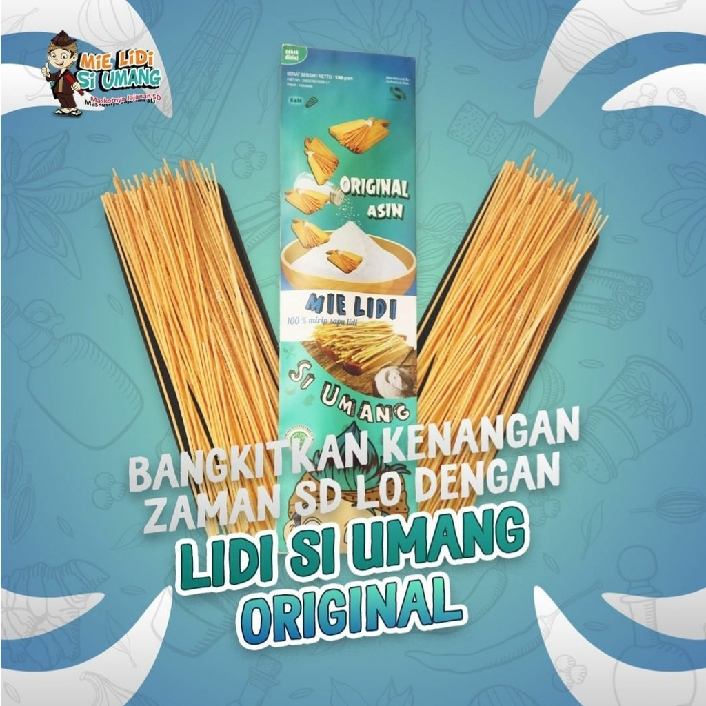 Mie lidi si umang 130gr panjang 30cm kemasan kertas lidi siumang sapu lidi Biting Uwa Snack Karakter Lucu Viral Gehel