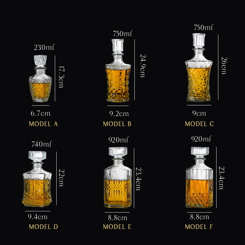 HJK Botol Wine Kaca Whiskey Decanter Botol Kaca Motif Botol Wine Gift Souvenir Whiskey Bottle Botol