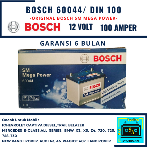 Aki Mobil Din 100 60044 60038 BOSCH Accu Kering 12V / 100Ah