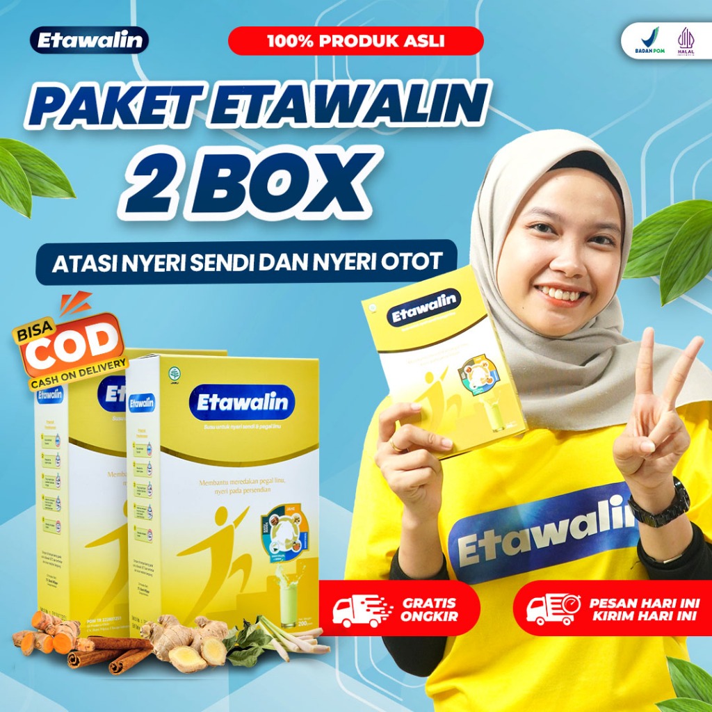 

PAKET 2 BOX ETAWALIN - Susu Kambing Etawa Bantu Atasi Masalah Nyeri Sendi Pegal Linu Nyeri Tulang Rematik Kesemutan Radang Sendi Cegah Osteoporosis Pengeroposan Tulang Tingkatkan Kepadatan Tulang 200 gr Original