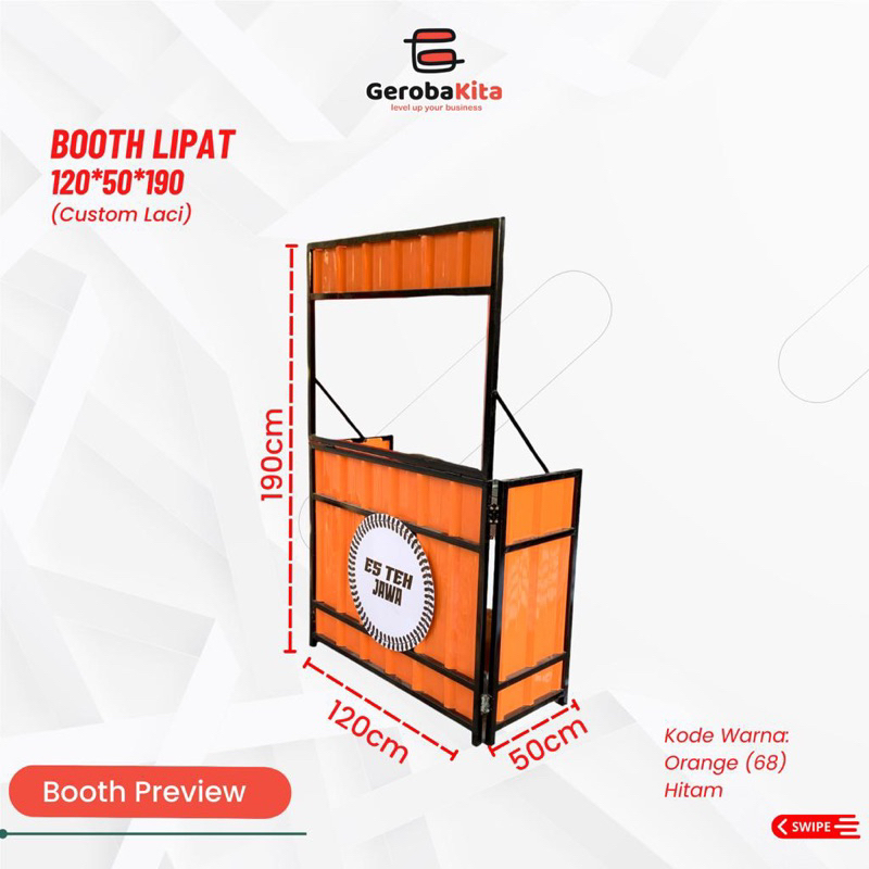 Booth Lipat Hollow 120x50x190