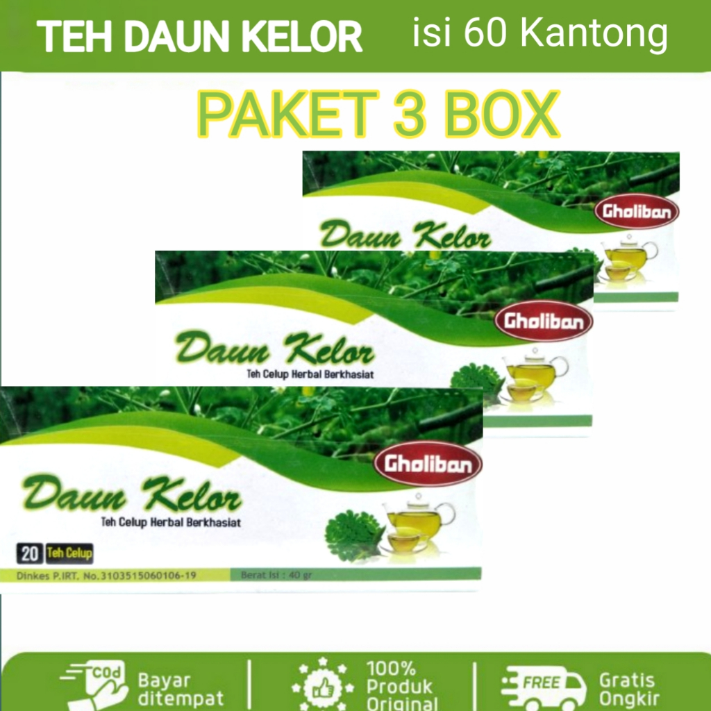 

[ PAKET 3 BOX ] Teh Celup Daun Kelor Gholiban