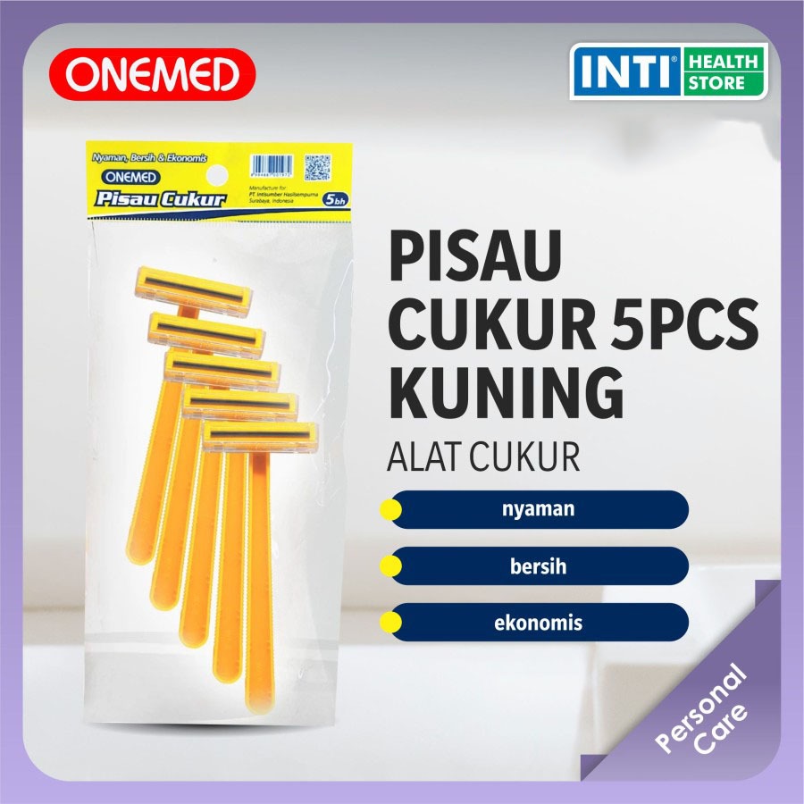 Onemed | Pisau Cukur Kuning | Alat Cukur Isi 5 pcs
