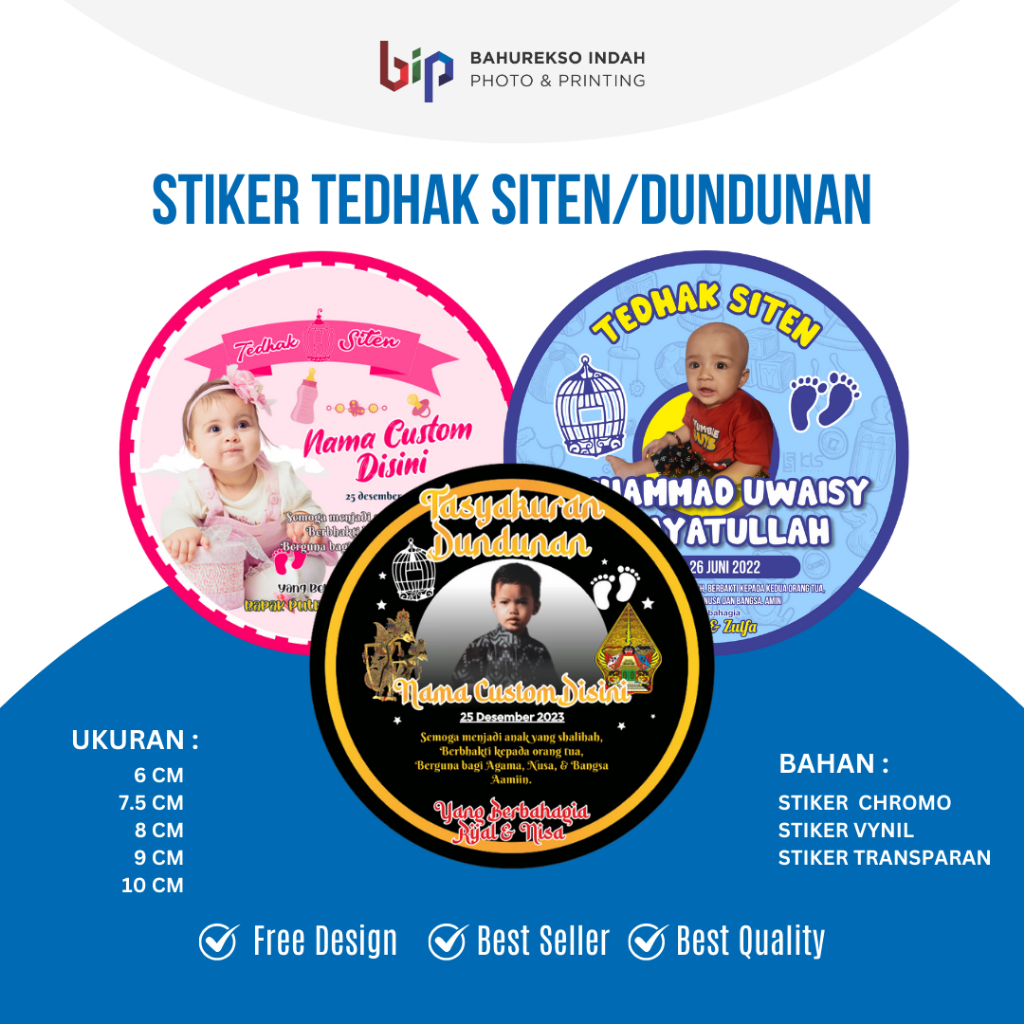 

STIKER TEDHAK SITEN / STICKER DUNDUNAN / TASYAKURAN TURUN TANAH FREE EDIT