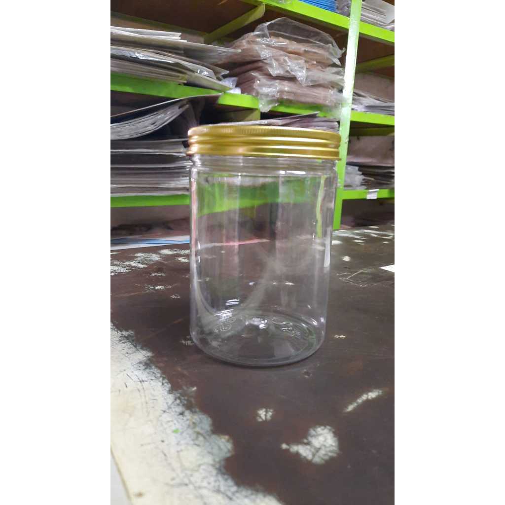 Toples Tabung jar 600ml tutup gold