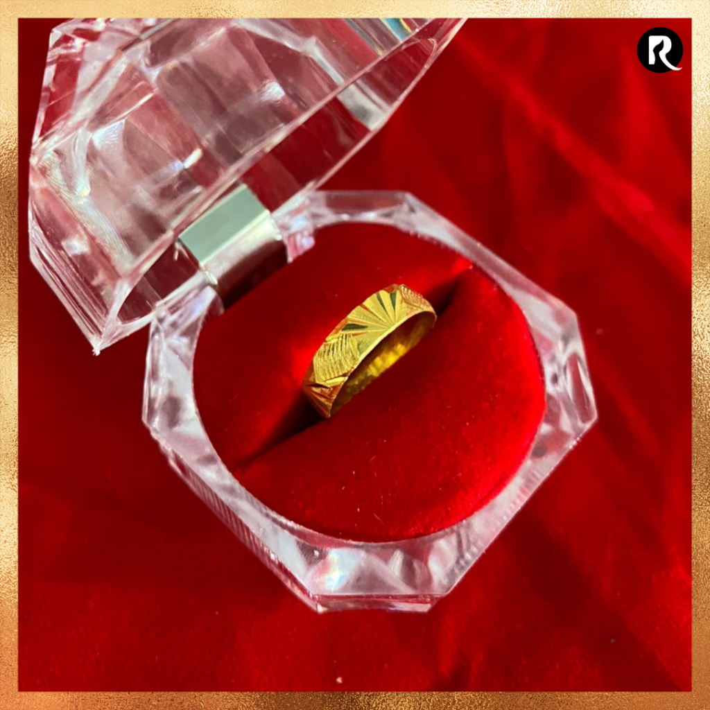 Cincin Ring Emas 24 karat asli 99% Model Ukir Kembang