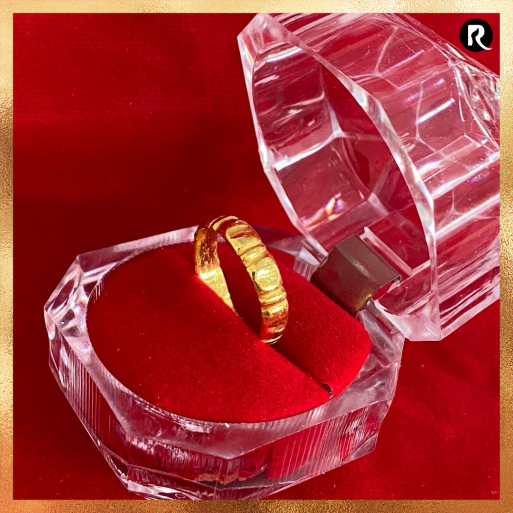 Cincin Ring Emas 24 karat asli 99% Model Tebu