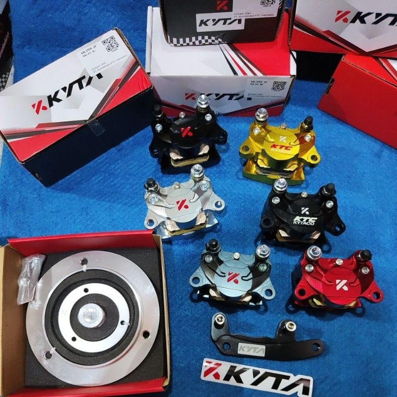 kaliper caliper ktc kytaco 2p besar udah Transformer ke logo K KYTA ya plus breket KN07 black gold r