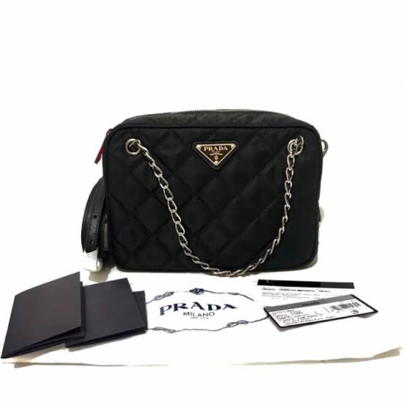 Tas Prada Original selempang hitam Free gift