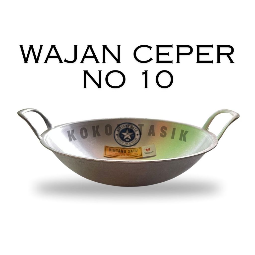wajan ceper anti lengket NO 10 / wajan kuali ceper penggorengan datar kecil alumunium anti lengket