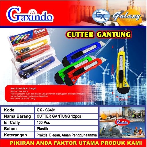 

Cutter Set 2in 1 Cutter Gantung 12pcs GAXINDO