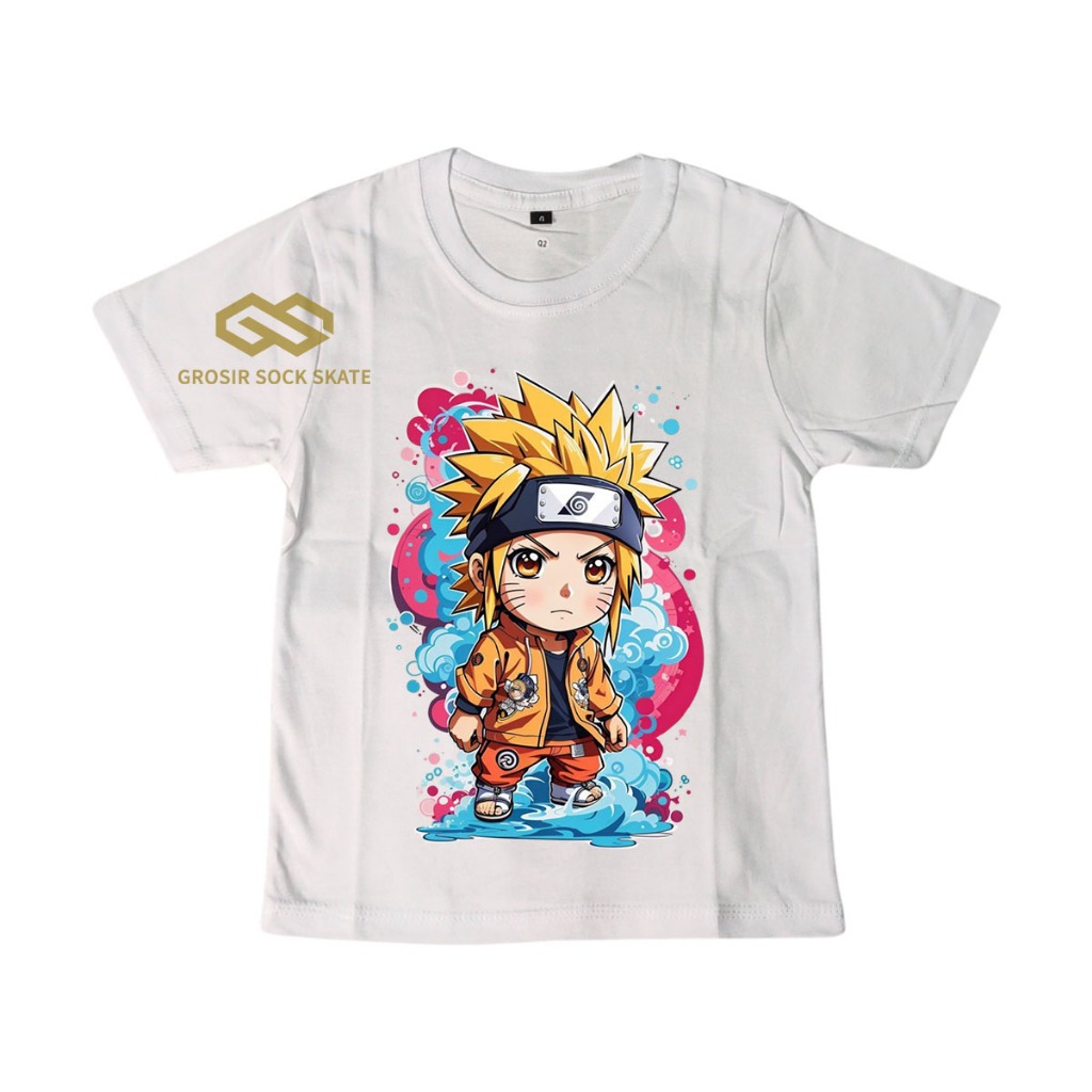 KAOS BAND ANAK/ KAOS CARTOON NARUTO PUTIH