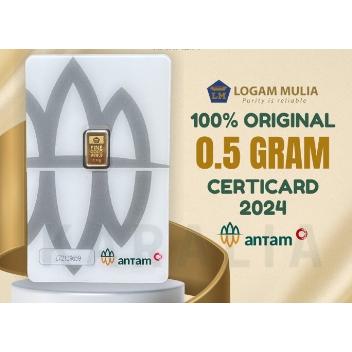 Emas Antam 0,5 Gram Certicard Certieye Logam Mulia LM Antam