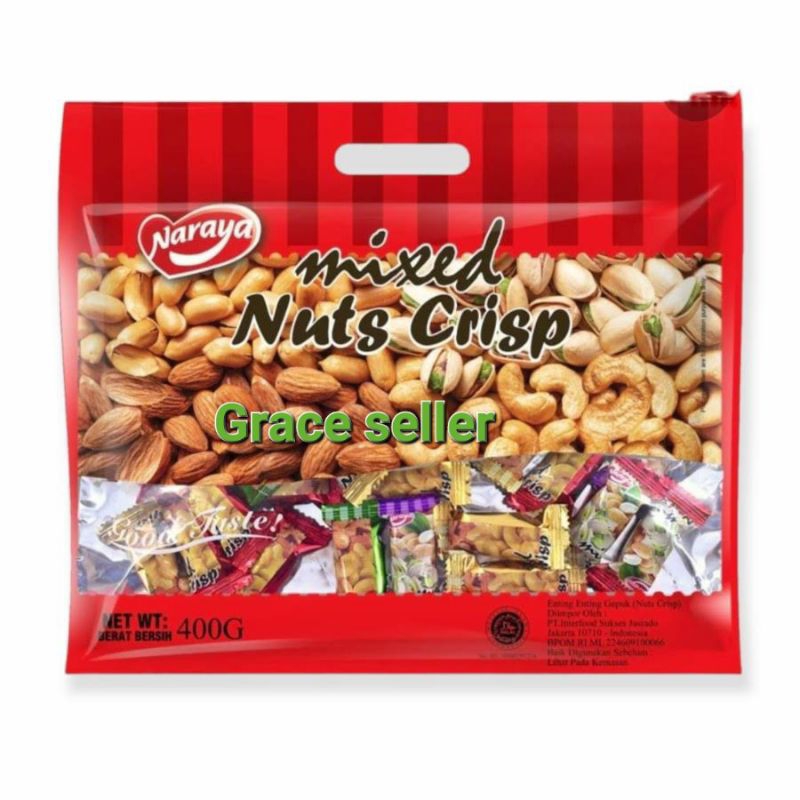 

Naraya mixed nuts crisp 400gram/permen kacang/permen enting