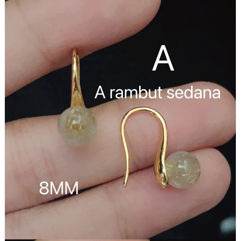 Promo Anting Batu Rambut Sedana dan Giok Lapis Emas Awet